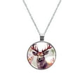 thumbnail image 1 of Deer Elegant Glass Circular Pendant Necklace - Women's Fashion Necklace with Stunning Design, 1 of 5