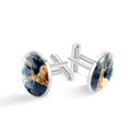 thumbnail image 1 of Deer Elegant Silver Jewelry Cufflink Set for Men, Made of Stainless Steel, Suitable for Formal Attire, for Business Meetings and Weddings, 1 of 6