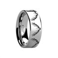 thumbnail image 1 of Deer Elk Antler Engraved Ring Flat Tungsten Ring Polished- 4mm - 12mm, 1 of 1
