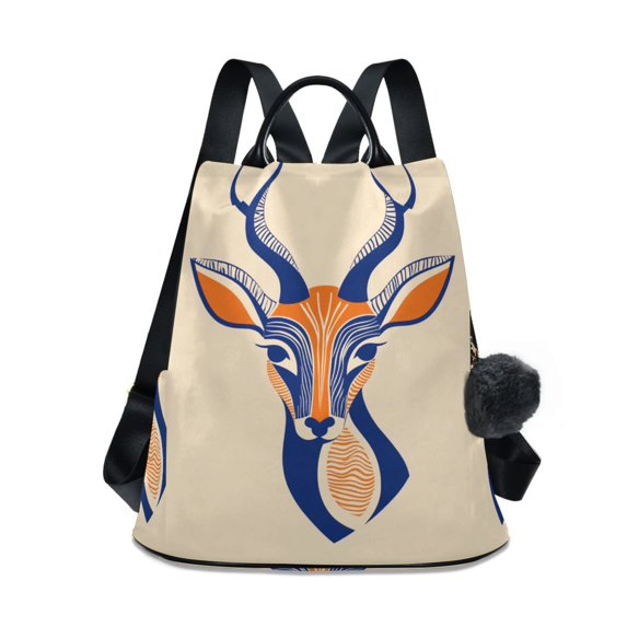 Deer Face Travel Laptops Backpack for Women Anti-theft Casual Work Bag Daypack Lightweight Laptop Bag