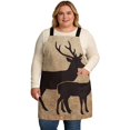 Rustic Asia Deer Fawn Cooking Aprons for Men with 2 Pockets, 39