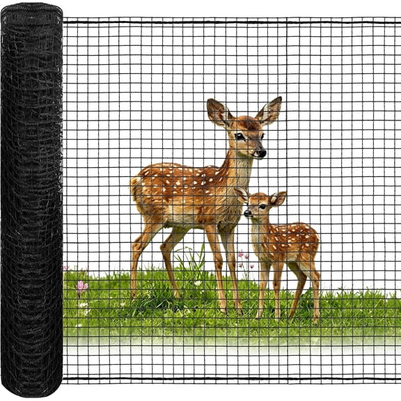 Deer Fence Netting, 4x75ft Heavy Duty Plastic Mesh Fencing, 55GSM Garden Animal Barrier, Bird Netting for Protection, Reinforced Edge Temporary Tree Vegetable Raised Bed