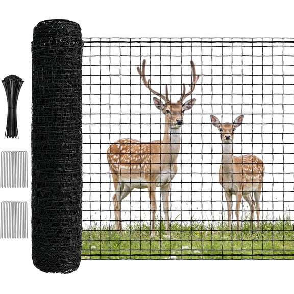 Deer Fence Netting for Garden, 7x50 FT Temporary Fence for Backyard | Garden Fence Animal Barrier, Reinforced Edge Deer Netting, 55GSM Plastic Mesh Fencing for Vegetable, Fruit Tree, Shrubs