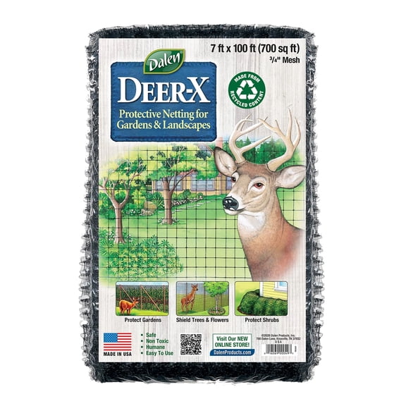 Harris Seeds Deer Fence Pro 7 ft. x 100 ft. Heavy-Duty Poly Deer Fencing, 0.75 in. Mesh