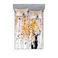 thumbnail image 1 of Deer Fitted Sheet & Pillow Sham Set, Deer in Forest Autumn Colors Trees Foliage Wilderness Seasonal Art, Decorative Printed 6 Piece Bedding Decor Set, King, Orange Green and White, by Ambesonne, 1 of 3