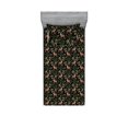 thumbnail image 1 of Deer Fitted Sheet & Pillow Sham Set, Reindeer with Floral Antlers Autumn Forest Nature Woodland Watercolor Pattern, Decorative Printed 2 Piece Bedding Decor, Twinxl, Black Green Brown, by Ambesonne, 1 of 2
