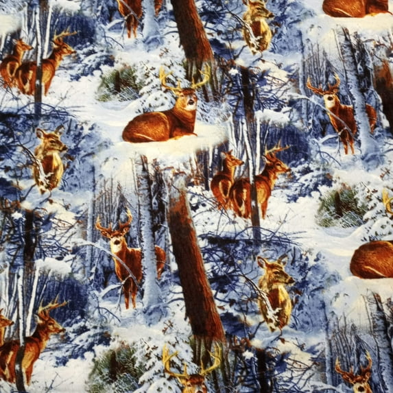 Deer Flannel Fabric