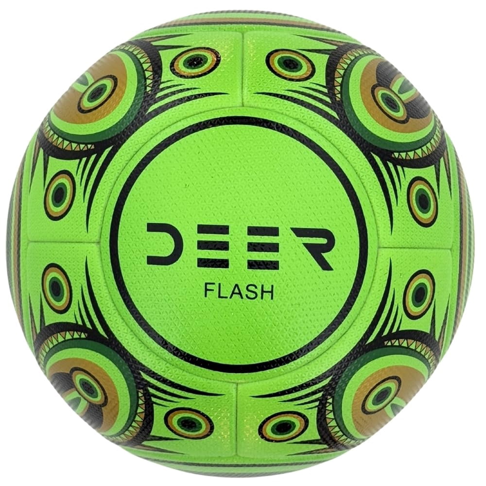 Deer Flash Soccer Ball – for Club, Training, Match Performance,Indoor & Outdoor Soccer,Suitable for Grass & Astro | 14 Panel, Fabric Wrapped Rubber Bladder | Size 5 for Youth & Adult Soccer Players |