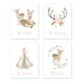 thumbnail image 1 of Deer Floral 4 Piece Wall Art Prints by Sweet Jojo Designs, 1 of 6