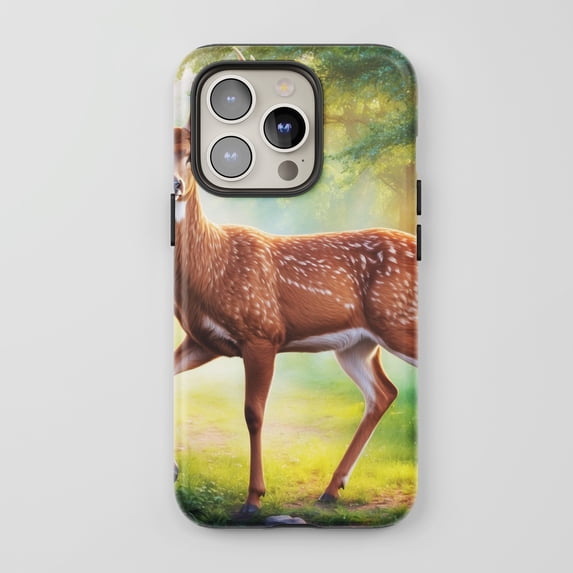 Deer For All iPhone Series Protective Phone Case Nature Wildlife Green Brown