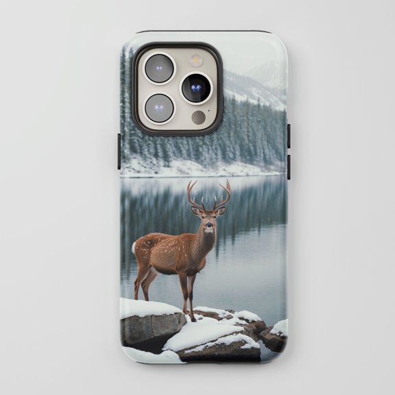 Deer For All iPhone Series Protective Phone Case Winter Nature Photo Print