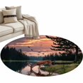 thumbnail image 1 of Deer Forest Round Rug 3.3ft Washable Circle Entryway Rugs Non Slip Modern Art Elk Trees Area Rug Indoor Floor Carpet for Bedroom Kitchen Living Room Home Office Dining Room Nursery, 1 of 7