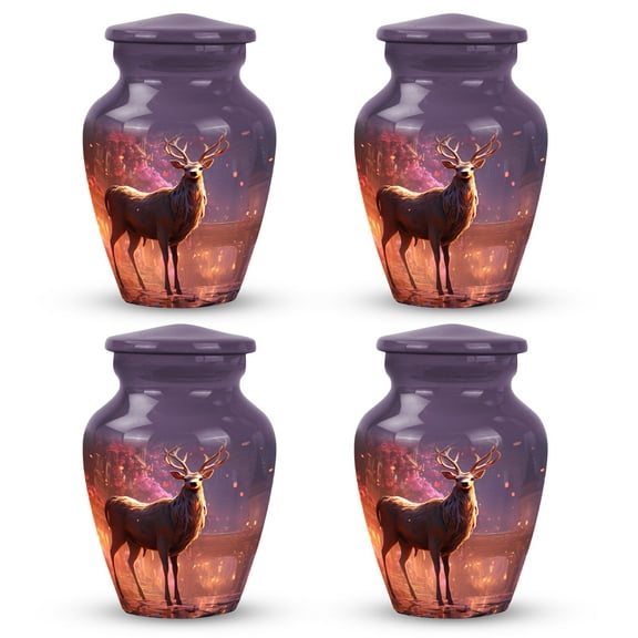 Deer Funeral Cremation Urn - Burial Urns For Ashes - Keepsake Urn For Human Ashes - Cremation Urns For Human Ashes - Small Urn For Ashes - Adult Urns For Human Ashes (Size -3Inch, 4Pcs)