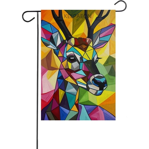 Deer Garden Flag 12x18 Inch Double Sided Linen Seasonal Spring Summer Farmhouse Yard Decoration
