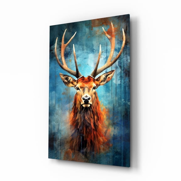 Deer Glass Wall Art || Designer Collection
