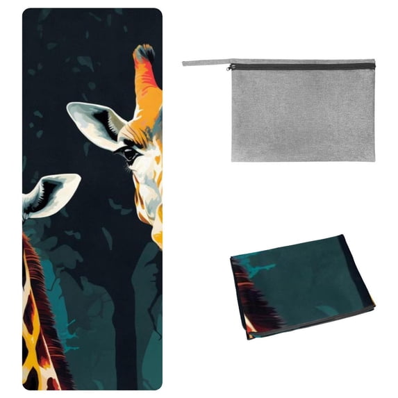 Deer Gym Towel with Storage Bag, 72.8"x26.8", Suitable for Yoga, Pilates, Fitness, etc. - Yoga Mat Towel, Gym Towels, Gym Towel