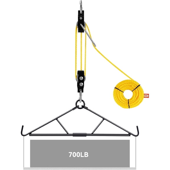 Deer Hanger, Elk Hoist Pulley Lift System with Gambrel, Hunting Game Hanging Kit for Deer Carcass/Butcher/Skinning, Max to 700 LBS, Wild Hunting Gifts for Men, Deer Hunting Accessories$$Other