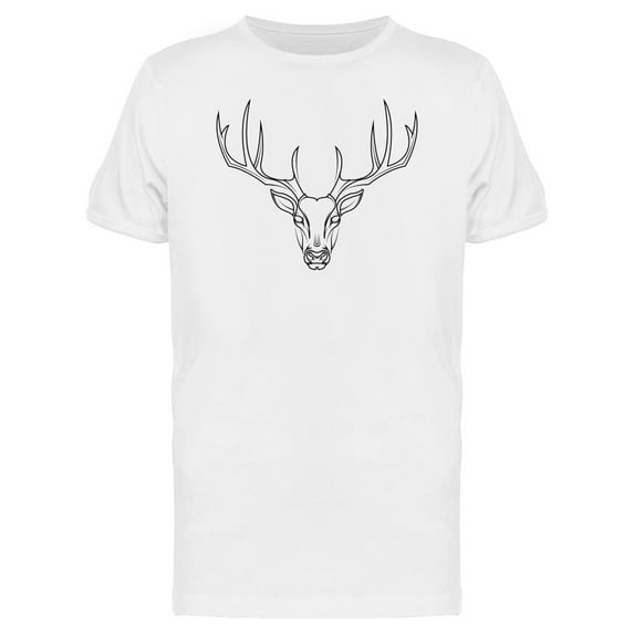 Deer Head Animal Sketch T-Shirt Men -Image by Shutterstock, Male XX-Large