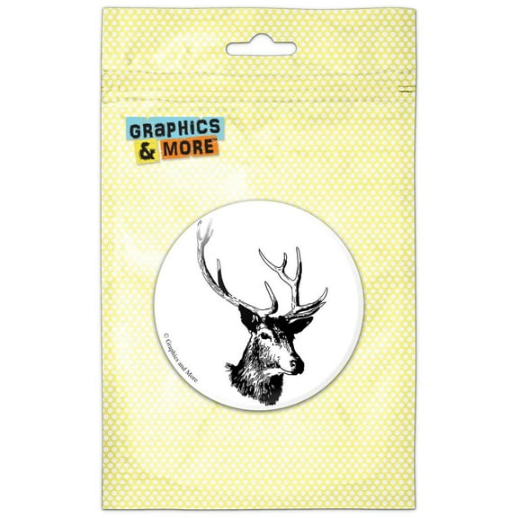 Deer Head Buck Deer Hunting Pinback Button Pin Badge