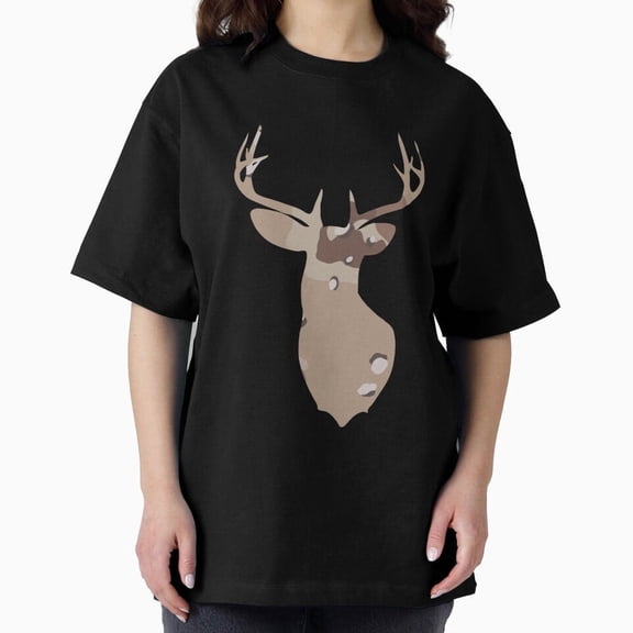 Deer Head Camo Hunting Wildlife Animal Nature Outdoors Design T-Shirt, for Men & Women, up to Size 5XL