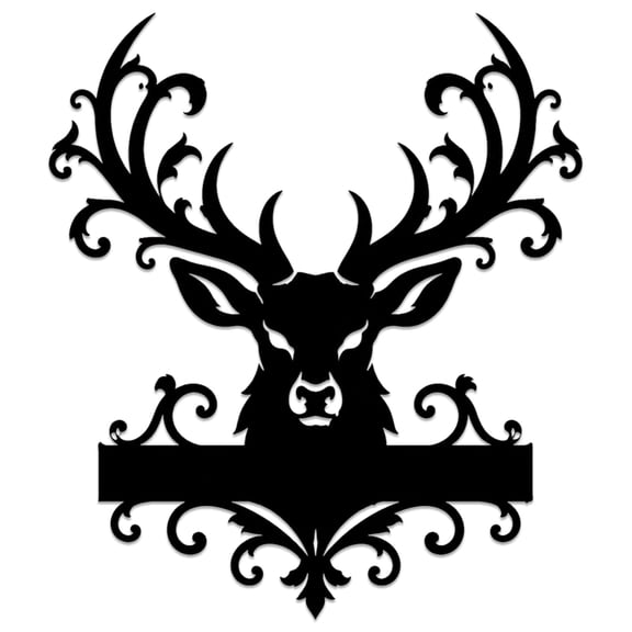 Deer Head Floral Metal Wall Art, Metal Signs, Metal Outdoor Decor, Wall Art Decor, Rustic Boho Artwork, Elegant Wall Decoration for Living Room, Bedroom, Office, Stunning Statement Piece