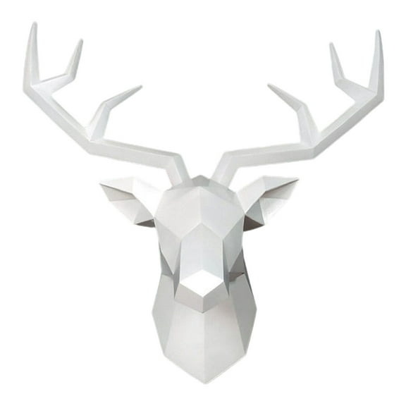 Deer Head Gift Hanging Sculpture Modern Geometrical Antlers Art Accessories Faux Taxidermy Deer Antler Wall Mount Home Decor for Farmhouse