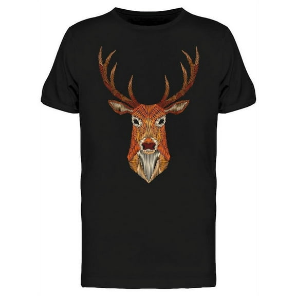 Deer Head Graphic Art T-Shirt Men -Image by Shutterstock, Male x-Large