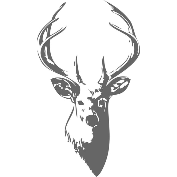 Deer Head Grayscale Edible Icing Image for 1/4 sheet cake