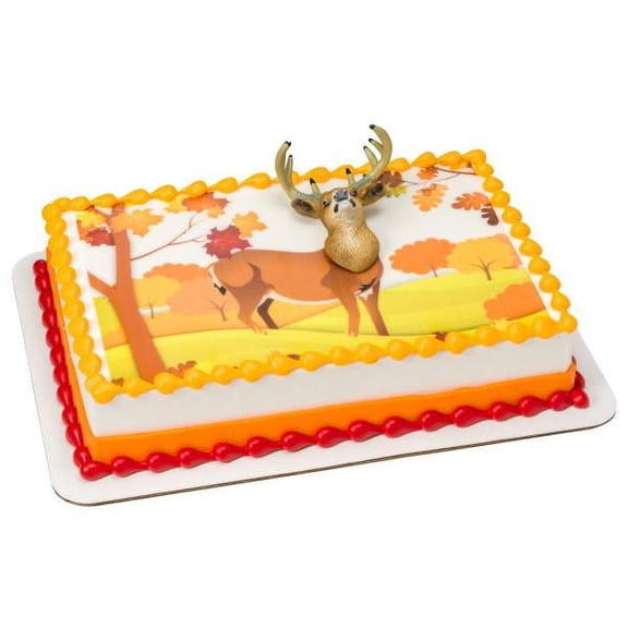 Deer Head Magnet DecoSet with 1/4 sheet Edible Cake Topper  Background