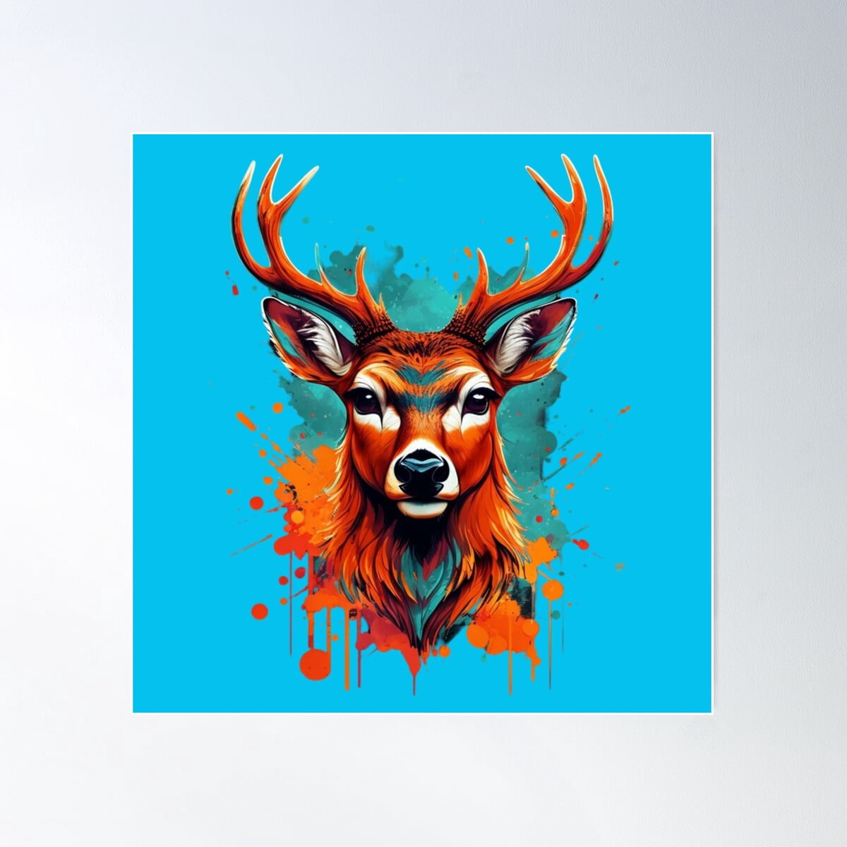 Deer Head Poster Wall Art, Poster Only - Walmart.com