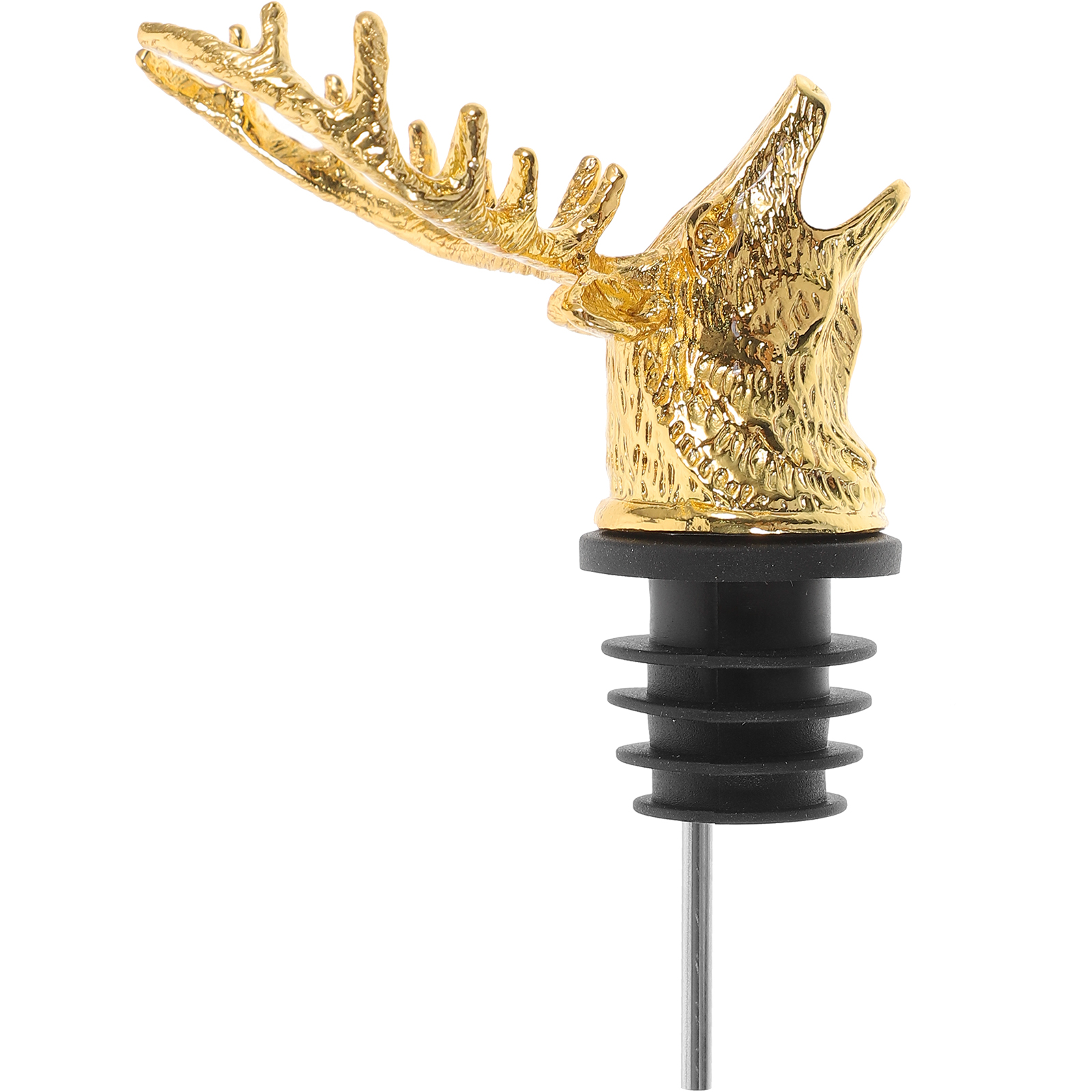 Deer Head Shape Wine Pourer Stoppers Golden Wine Bottle Caps Beverage
