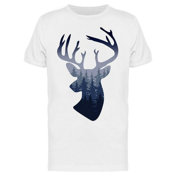 Deer Head Silhouette Graphic T-Shirt Men -Image by Shutterstock, Male Small