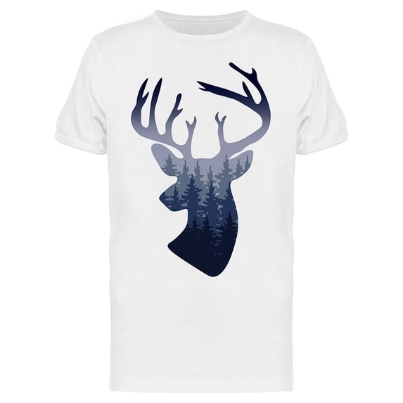 Deer Head Silhouette Graphic Tee Men's -Image by Shutterstock