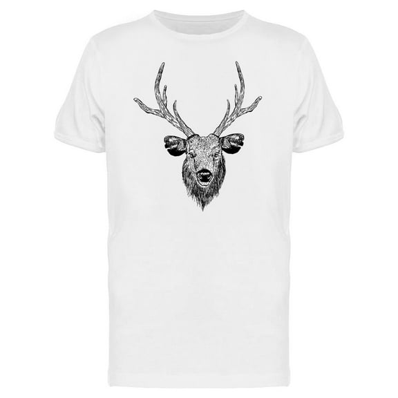 Deer Head Sketch Design T-Shirt Men -Image by Shutterstock, Male x-Large