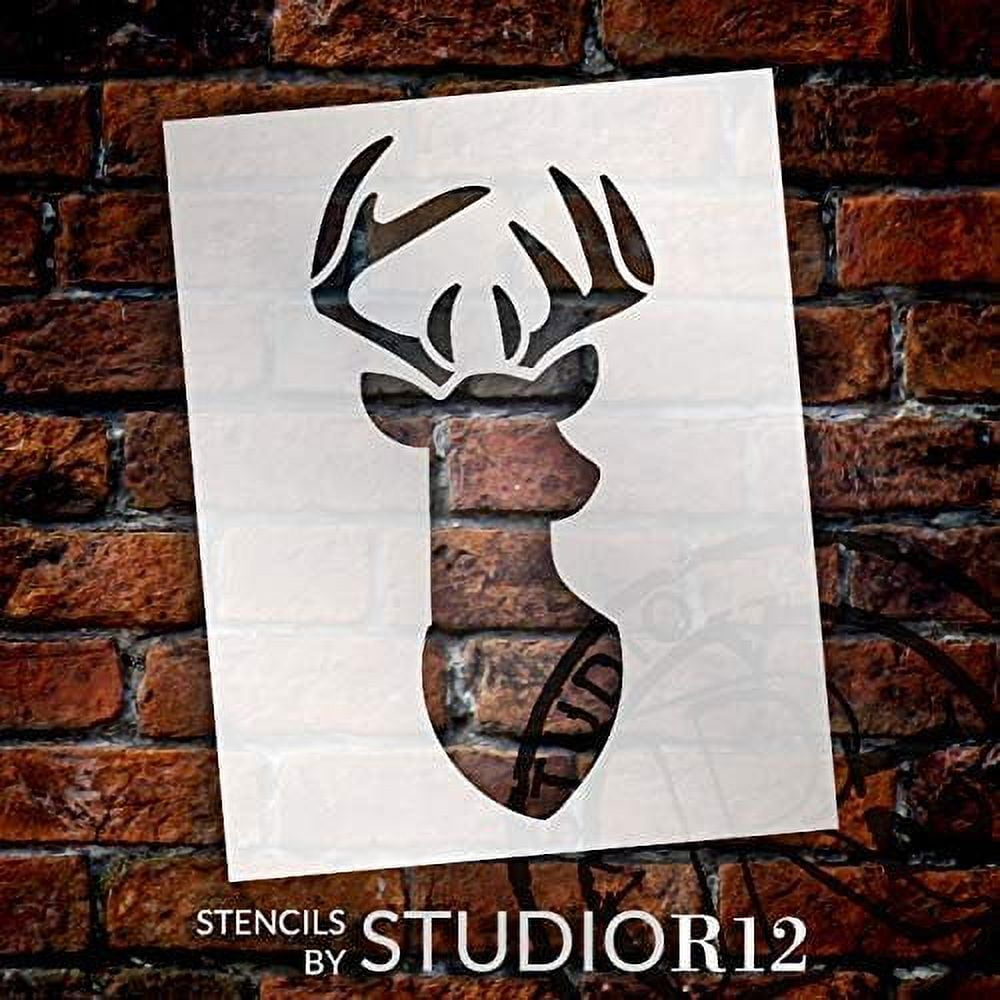 Deer Head Stencil with Antlers by StudioR12 DIY Country Animal Farmhouse Decor Hunting Buck Wall Art for Man Cave Paint Wood Signs Reusable Mylar Template Select Size 20 x 16 inch - Walmart.com deer-head-stencil-with-antlers-by-studior12-diy-country-animal-farmhouse-decor-hunting-buck-wall-art-for-man-cave-paint-wood-signs-reusable-mylar-template-select-size-20-x-16-inch-walmart-com