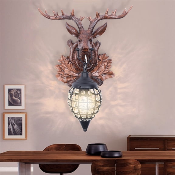 Deer Head Wall Light,Wall Mount Lighting Fixture, Wall Lamp for Bedrooms, Living Rooms, Dining Rooms, Study Rooms (Bulb Not Included)