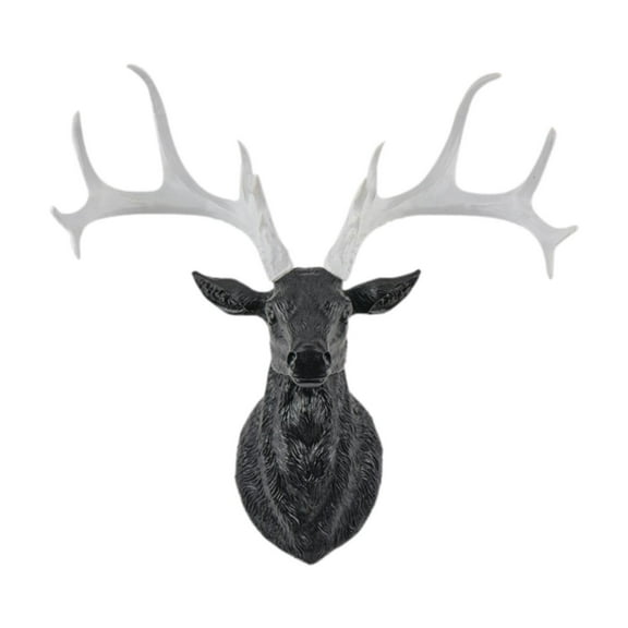 Deer Head Wall Sculpture Faux Elk Statue Resin Construction for Farmhouse Bar Holiday Housewarming Gift