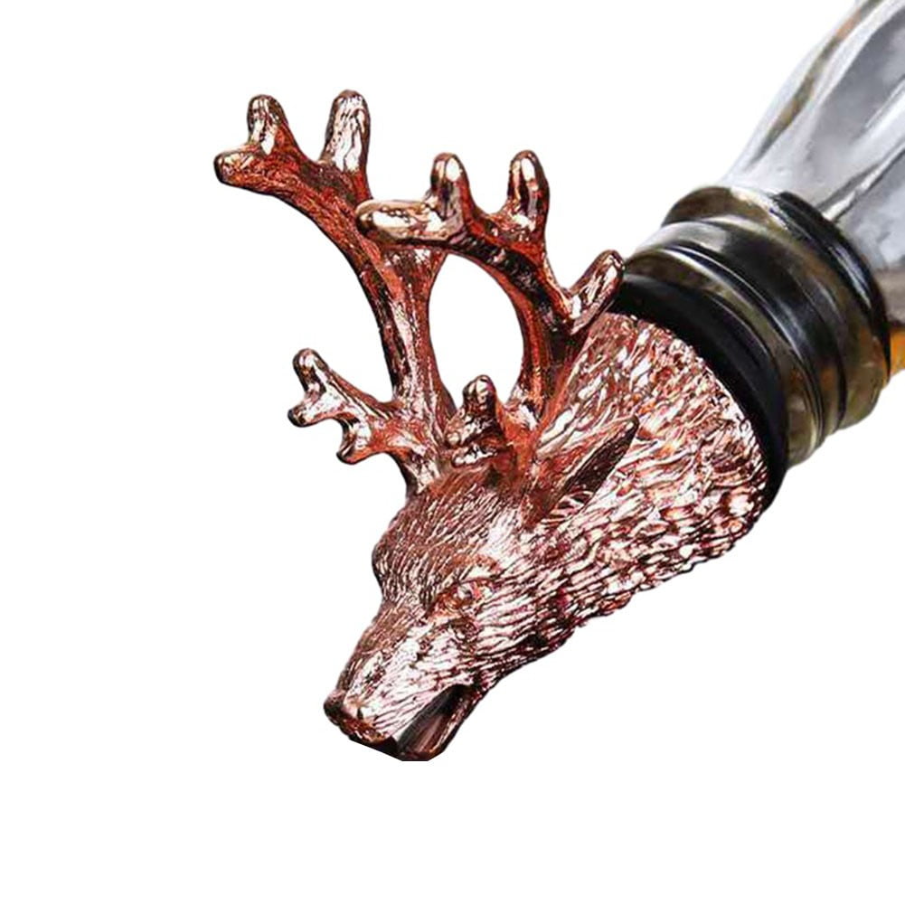 Deer Head Wine Bottle Pourer and Stopper Bottle Pourer Deer Wine Saver Gifts, rose gold