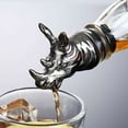 thumbnail image 1 of Deer Head Wine Pourer Art Beast Wine Dispenser Wine Aerator Bar Tool Wine Bottle Decorative Plug Party Souvenir Wedding Gift (Black rhinoceros), 1 of 7
