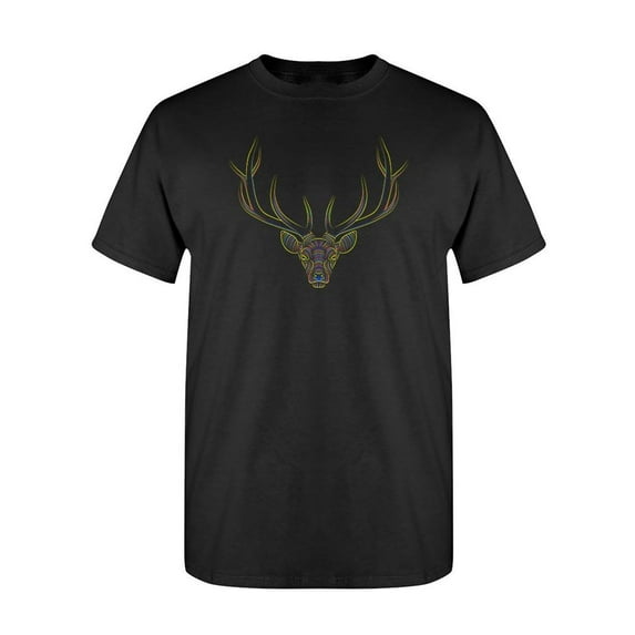 Deer Head With Color Pattern T-Shirt Men -Image by Shutterstock, Male 5X-Large
