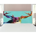 thumbnail image 1 of Deer Headboard, Modern Illustration of Low Poly Deer with Triangle Psychedelic Polygonal Style Retro, Upholstered Decorative Metal Bed Headboard with Memory Foam, Full Size, Multicolor, by Ambesonne, 1 of 4
