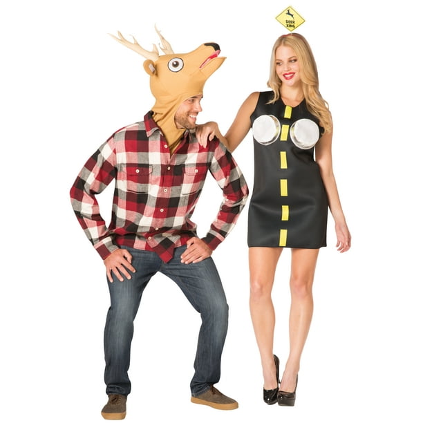 Deer Headlights Couple Halloween Costume Men's and Women's, Adult One Size, Multicolor, by Rasta