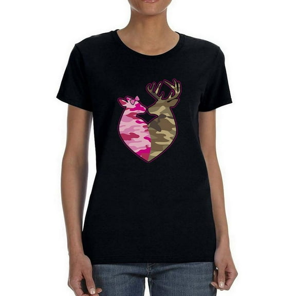 Deer Heart T-Shirt Women -Smartprints Designs, Female 3X-Large
