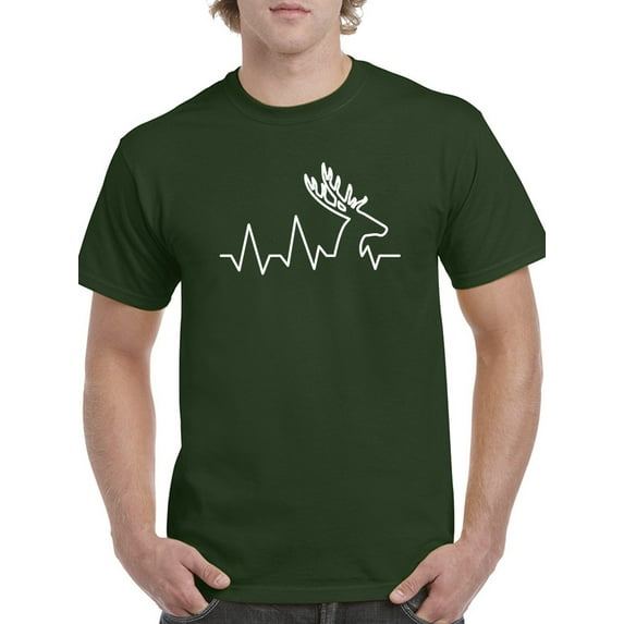 Deer Heartbeat Men T-Shirt, Male Medium