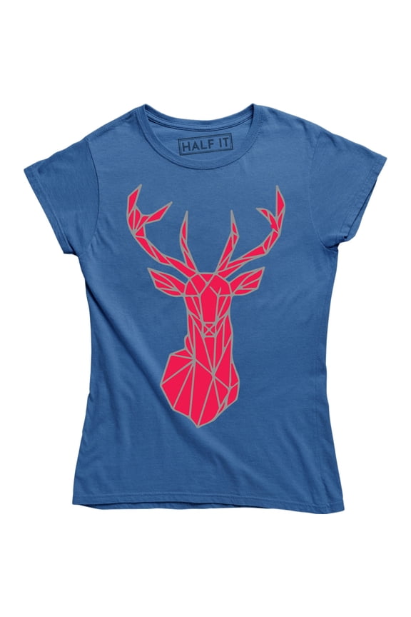Deer Hipster Xmas Festive Christmas Moose Snow Top Pocket T-Shirt
