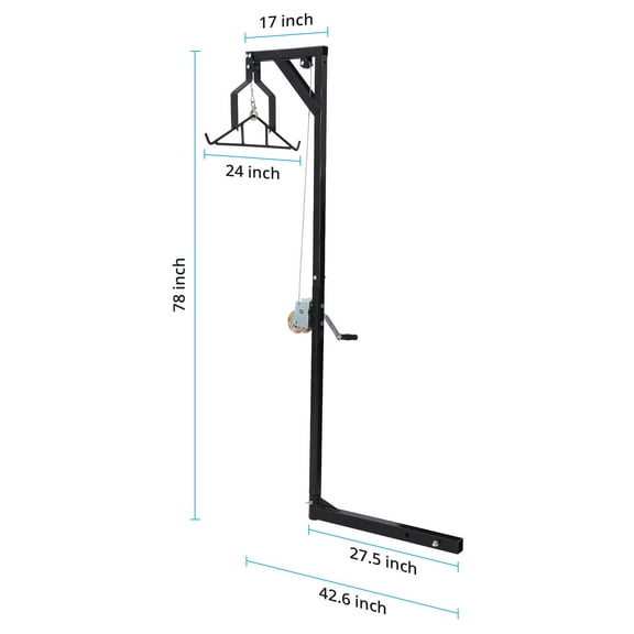 Deer Hoist for Truck Hitch, 400 LBS Load Capacity Deer Hanger for Skinning, Hunting Game Hoists with Lifting Winch, Adjustable Height (400 LBS)