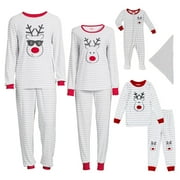 JOLLY JAMMIES Deer Holiday Matching Family Christmas Pajamas Infant Unisex Gender Neutral Onesie Sleeper, Sizes 3 Months-18 Months