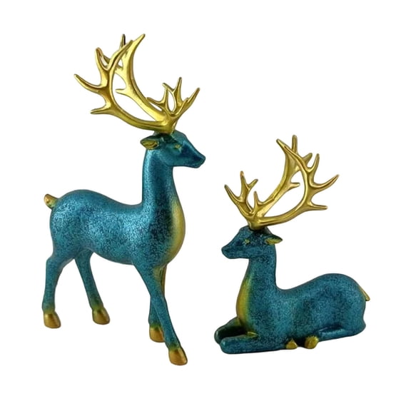 Deer Home Decor, Pair of Deer Figurines for Living Room, Wine Cabinet Ornaments, Modern Housewarming Gift with Elegant Design