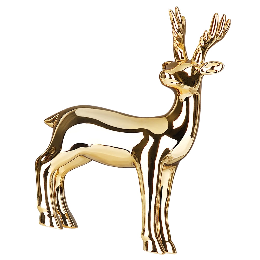 Deer Home Decoration Figurine Gold Moulding Trim Christmas Brass