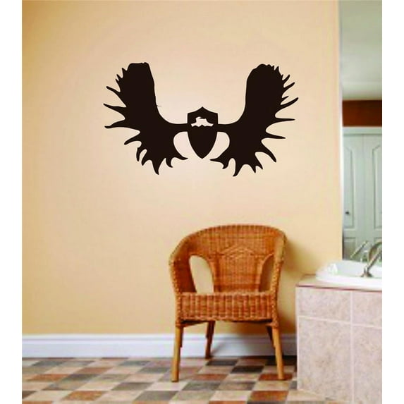 Deer Horns Animal Hunting Hunter Man Gun picture Art Boys Kids Bed Room Sports Hobby Peel Sticker Vinyl Wall Decal 16 X 24 Inches